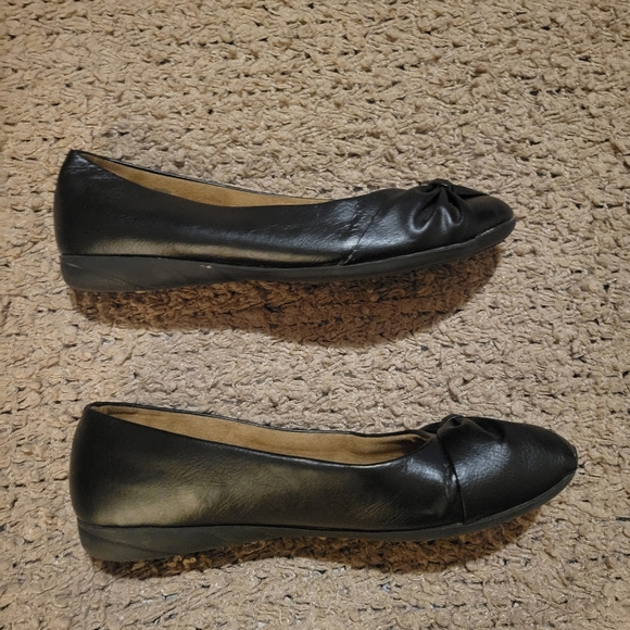 WOMENS FADED GLORY BOW FLAT BALLET SHOES BLACK SIZE 7.5 - Picture 10 of 11